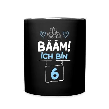 Bääm I’m 6 Tracteur - Mug uni - noir - Devant