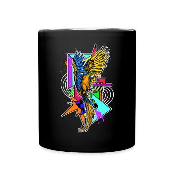bird, pet, tropical, jungle, animal, parrot - Full Colour Mug - black - Front