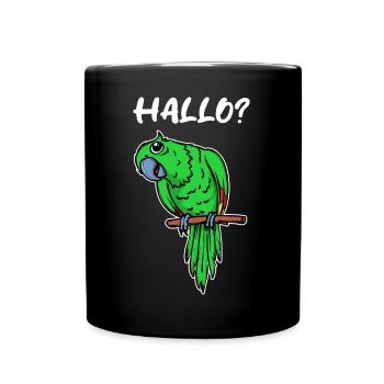 Perroquet disant, Animal d’oiseau, Amoureux des oiseaux, animal de compagnie - Mug uni - noir - Devant