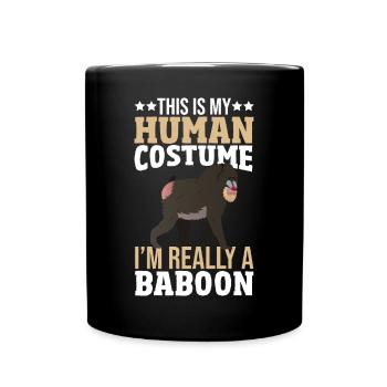 Cadeau pour les amoureux des babouins - Mug uni - noir - Devant