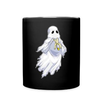 Geist Halloween Banane - Tasse einfarbig - Schwarz - Vorne