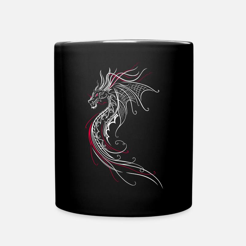 Dragon Fantaisie Dragon de Feu Rouge - Mug uni - noir