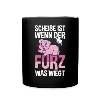 Shit Is When The Fart Weighs What - Full Colour Mug - black - Front