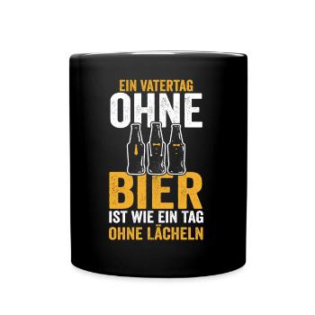 Papa Bier Vater Vatertag - Tasse einfarbig - Schwarz - Vorne