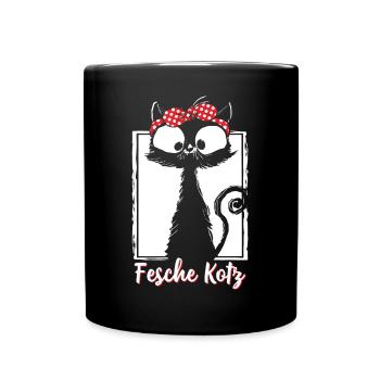 Fesche Kotz - Tasse einfarbig - Schwarz - Vorne