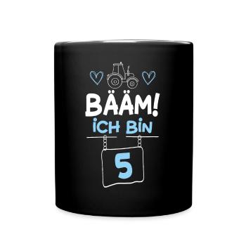 Bääm I’m 5 Tracteur - Mug uni - noir - Devant