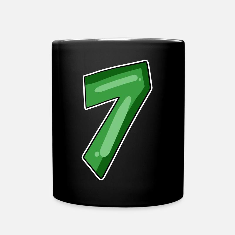 Number 7 Number - Full Colour Mug - black