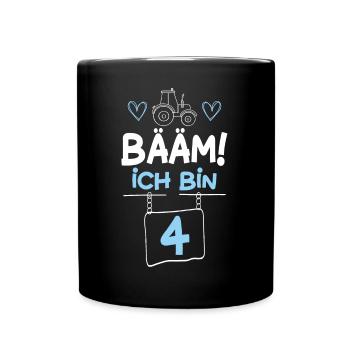 Bääm I’m 4 Tracteur - Mug uni - noir - Devant