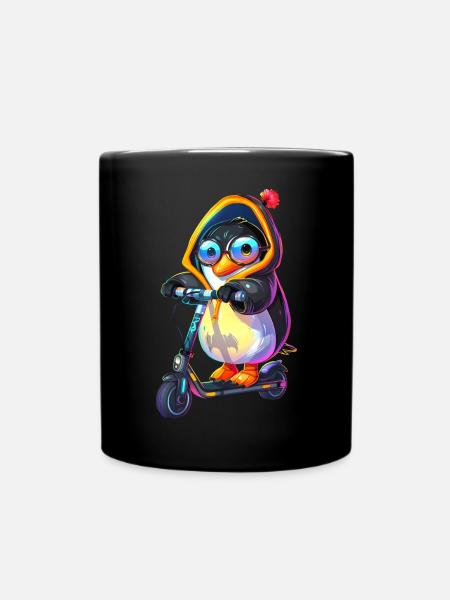 Pinguin Roller - Tasse einfarbig - Schwarz