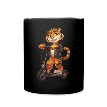 Tiger Roller - Tasse einfarbig - Schwarz - Vorne