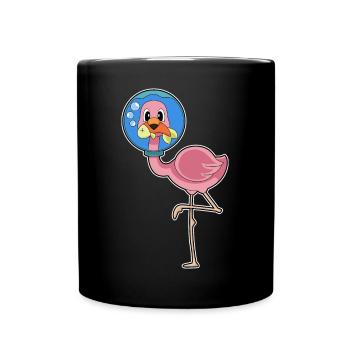 Poisson flamant rose - Mug uni - noir - Devant