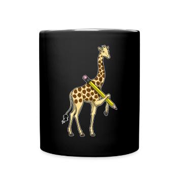 Giraffe Student Pencil School - Full Colour Mug - black - Front
