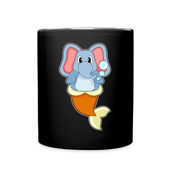 Elefant Meerjungfrau - Tasse einfarbig - Schwarz - Vorne
