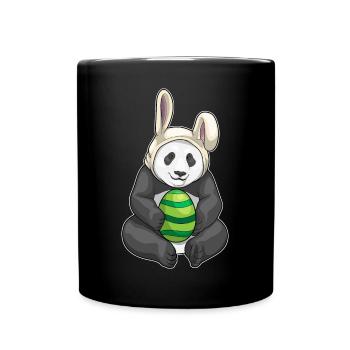 Panda Ostern Hasenohren - Tasse einfarbig - Schwarz - Vorne