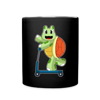 Scooter tortue - Mug uni - noir - Devant