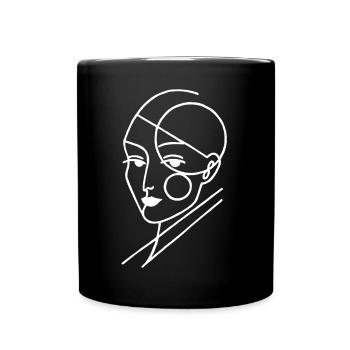 White geometric human - Full Colour Mug - black - Front