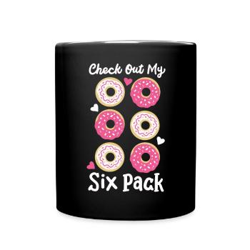Donut Sixpack Fitness - Tasse einfarbig - Schwarz - Vorne