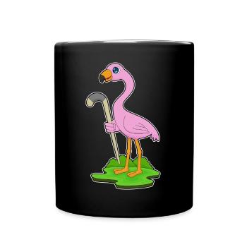 Flamingo Feldhockey Feldhockeyschläger Sport - Tasse einfarbig - Schwarz - Vorne