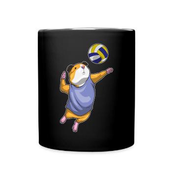 Meerschweinchen Volleyballspieler Volleyball - Tasse einfarbig - Schwarz - Vorne