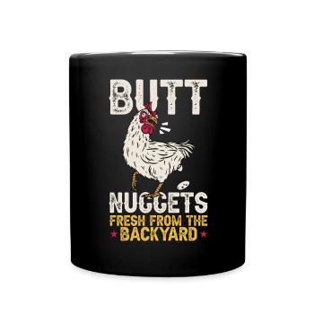 Poulet, Éleveur, Coq, Poule, Poulets de basse-cour, - Mug uni - noir - Devant