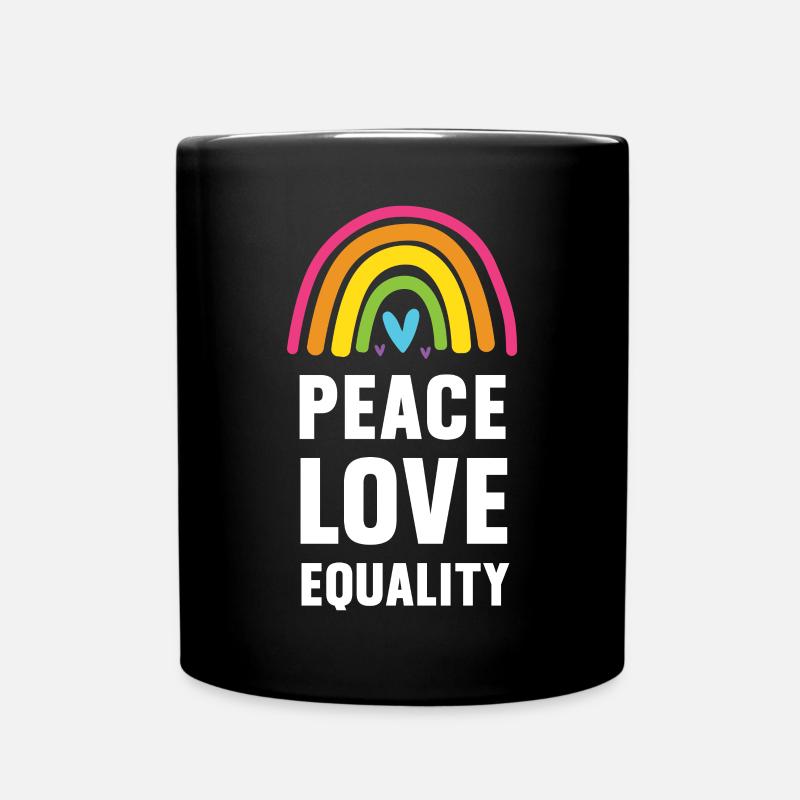 Mois de la fierté LGBT - Paix. Amour. Égalité - Mug uni - noir