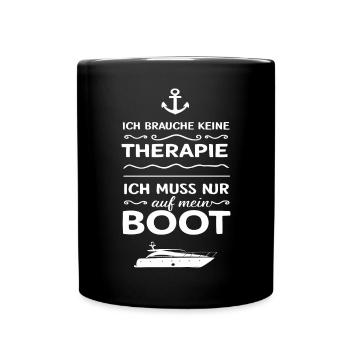 Ich Muss Nur Auf Mein Boot für einen - Tasse einfarbig - Schwarz - Vorne