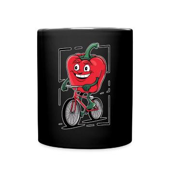 Paprika Geschenk - Tasse einfarbig - Schwarz - Vorne