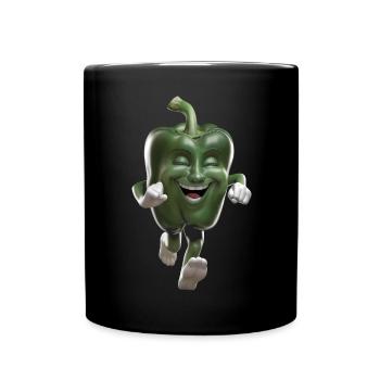 Paprika Geschenk - Tasse einfarbig - Schwarz - Vorne