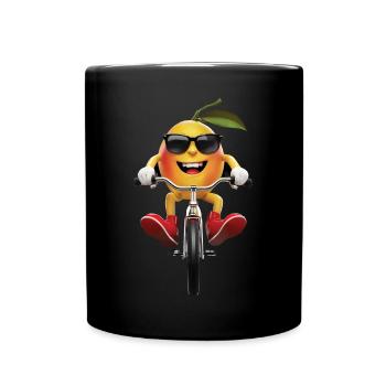 Mango Radfahren auf dem Fahrrad Geschenk - Tasse einfarbig - Schwarz - Vorne