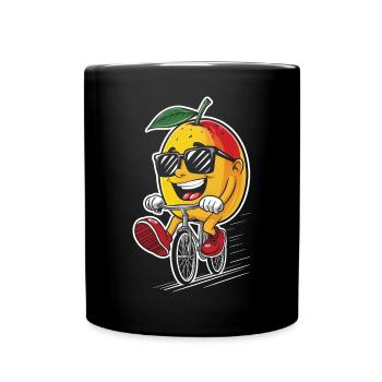 Mango Radfahren auf Fahrrad-Geschenk - Tasse einfarbig - Schwarz - Vorne