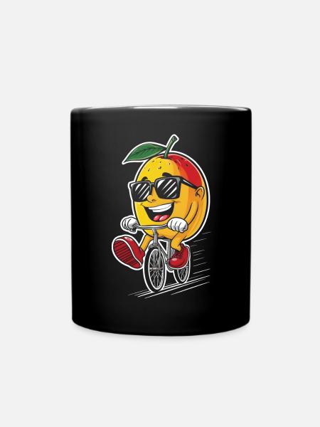 Mango Radfahren auf Fahrrad-Geschenk - Tasse einfarbig - Schwarz