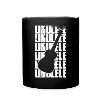 Lustige Ukulele - Tasse einfarbig - Schwarz - Vorne