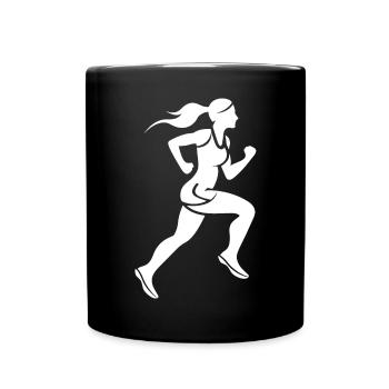 Läuferin - Tasse einfarbig - Schwarz - Vorne