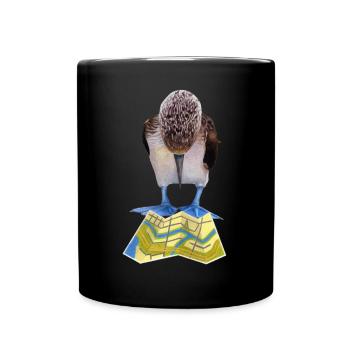Blue-footed boobies road map - Full Colour Mug - black - Front