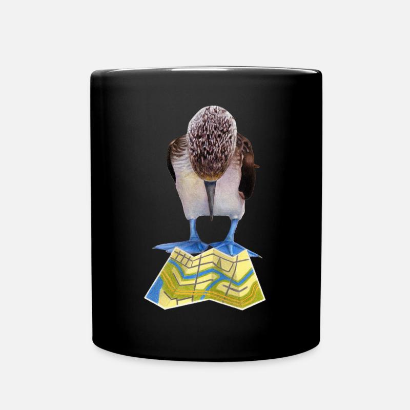 Blaufußtölpel Straßenkarte - Tasse einfarbig - Schwarz