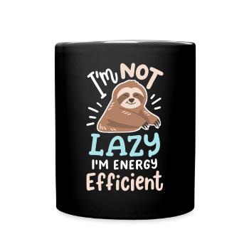 Faules Faultier - Tasse einfarbig - Schwarz - Vorne