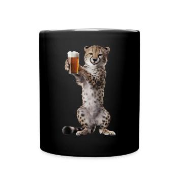 Gepard Bier - Tasse einfarbig - Schwarz - Vorne