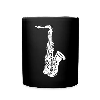 Saxophone Sketch - Full Colour Mug - black - Front