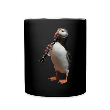 Papageitaucher Klarinette - Tasse einfarbig - Schwarz - Vorne