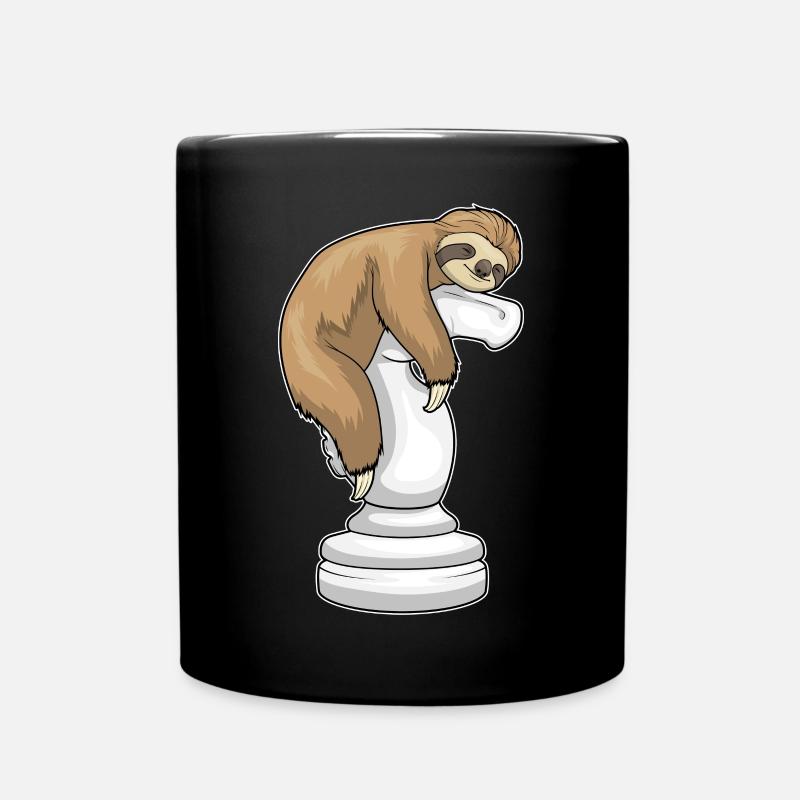 Faultier Schachfigur Springer Schach - Tasse einfarbig - Schwarz