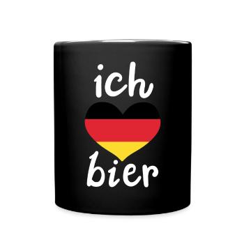 Deutschland Bierliebhaber - Tasse einfarbig - Schwarz - Vorne