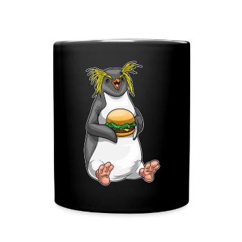 Pinguin Cheeseburger - Tasse einfarbig - Schwarz - Vorne