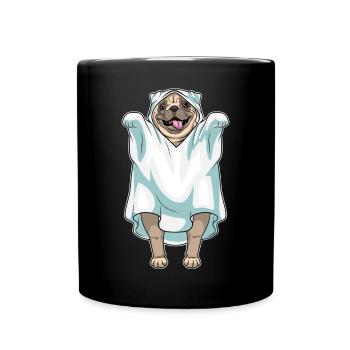 Pug Halloween Ghost - Full Colour Mug - black - Front