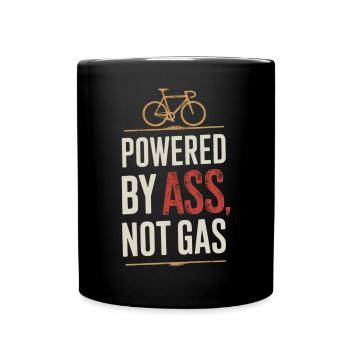 Pedalkraft: Po statt Gas - Tasse einfarbig - Schwarz - Vorne
