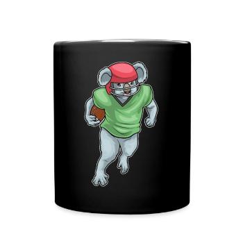 Koala American Football Sport - Tasse einfarbig - Schwarz - Vorne