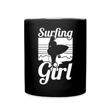 Surfer girl - Full Colour Mug - black - Front