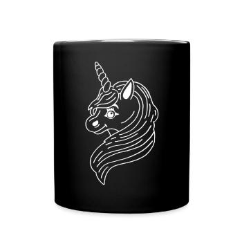 Licorne manga blanche - Mug uni - noir - Devant