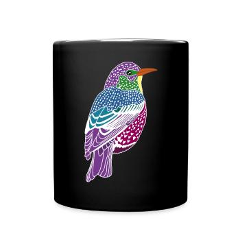 Multicolored bird - Full Colour Mug - black - Front
