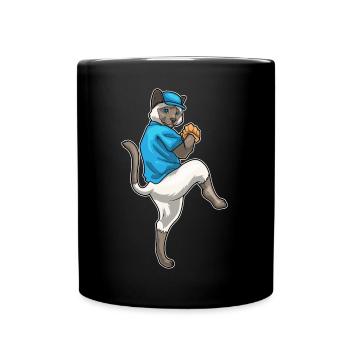 Gant de baseball Siamese Cat - Mug uni - noir - Devant