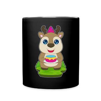 Gâteau d’anniversaire en renne - Mug uni - noir - Devant